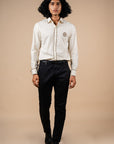 Pearl Ivory Double Piping Phoenix Shirt