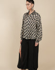 Pearl Ivory Printed Long Top