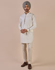 Pearl Ivory Tonal Embroidered Kurta
