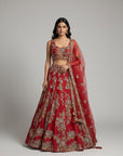 Sunny's Red Heritage Lehenga XIV - Ready to Ship