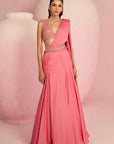Pop Pink Lehenga Saree