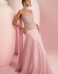 Soft Pink Corset Top & Skirt Set