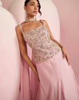 Soft Pink Corset Top & Skirt Set