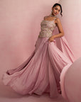 Soft Pink Corset Top & Skirt Set