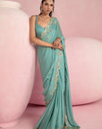 Turquoise Blue Saree