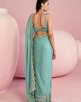 Turquoise Blue Saree