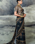Prussian Blue Saree Set | Baroda