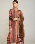 Olive Green Round Neck Straight Kurta Pant Set