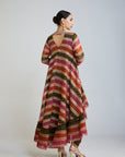 Olive Green Asymmetrical Kurta Set