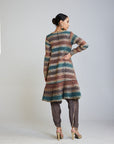 Mud Green Cheeta A Line Dhoti Kurta Set