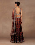 Red - Burgundy Ombre Sharara Set