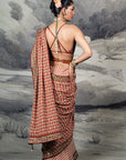 Red - Ivory Saree Set | Baroda
