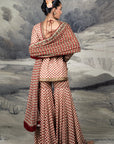 Red - Ivory Sharara Set | Baroda