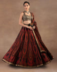 Red Jamawar Skirt Set
