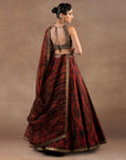 Red Jamawar Skirt Set