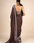 Rich Black Printed Saree Set