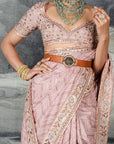 Rose Pink Saree Set | Baroda
