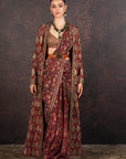 Ruby - Fuschia Ombre Jacket Set | Muraqqa