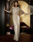 Sora Metal Fringe Saree