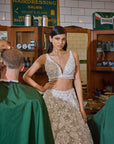 Ivory Three - Dimensional Floral Lehenga Set 2