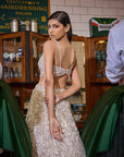 Ivory Three - Dimensional Floral Lehenga Set 3