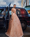 Peach Sequin Lehenga Set 1