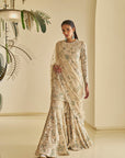 Nude Floral Sharara Set