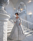 Silver Cut Work Jacket Lehenga Set