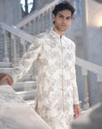 Gold Silver Sherwani Set