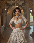 Ivory Gold Three-Dimensional Lehenga Set