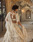 Ivory Gold Three-Dimensional Lehenga Set