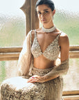 Ash Grey & Silver Skirt Set