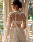 Nude Cream Abstract Dori Lehenga Set