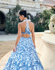 Blue Applique Lehenga Set