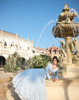 Powder Blue Three-Dimensional Lehenga Set
