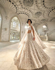 Silver Floral Lehenga Set
