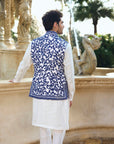 Blue Thread Work Bundi Set