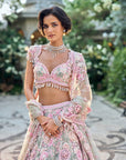 Mint Green Multi-Coloured Floral Lehenga Set