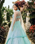 Turquoise Sequin Lehenga Set