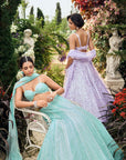 Turquoise Sequin Lehenga Set