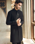 Black Thread Work Sherwani Set
