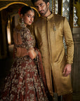 Military Green Sherwani Set