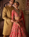 Antique Gold Sherwani Set