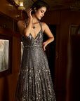 Gun Metal Sequin Gown