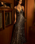 Gun Metal Sequin Gown