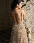 Nude Scalloped Gown