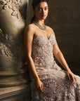 Off-Shoulder Nude Gown