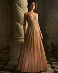 Nude Sequin Gown