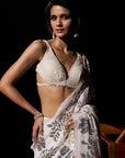 Gold Silver Sequin Georgette Saree