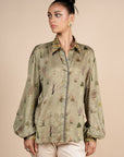 Sage Green Printed Shirt